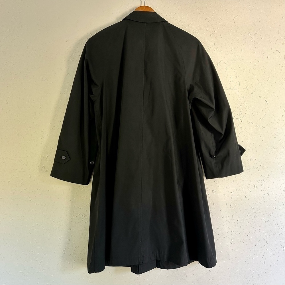 Vintage London Fog Maincoats by Reeves Black Trench Coat 10 Petite - Picture 2 of 8